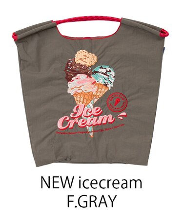 【Ball＆Chain/ボールアンドチェーン】NEW icecream(M) 刺繍エコバッグ