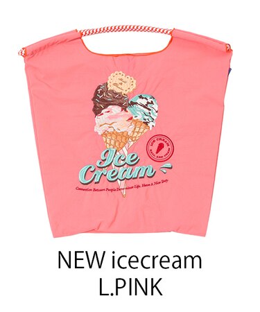 【Ball＆Chain/ボールアンドチェーン】NEW icecream(M) 刺繍エコバッグ