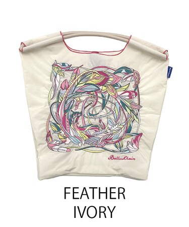 【Ball＆Chain/ボールアンドチェーン】FEATHER(M) 刺繍エコバッグ