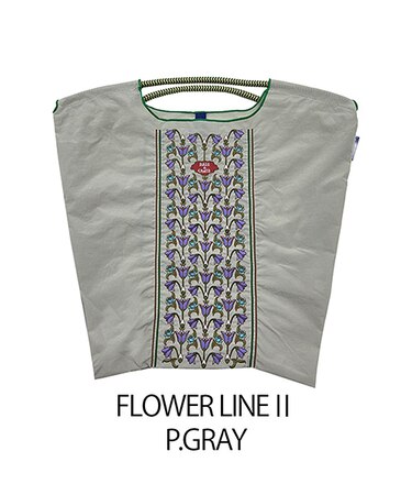 【Ball＆Chain/ボールアンドチェーン】FLOWER LINE||(M) 刺繍エコバッグ