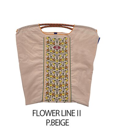 【Ball＆Chain/ボールアンドチェーン】FLOWER LINE||(M) 刺繍エコバッグ