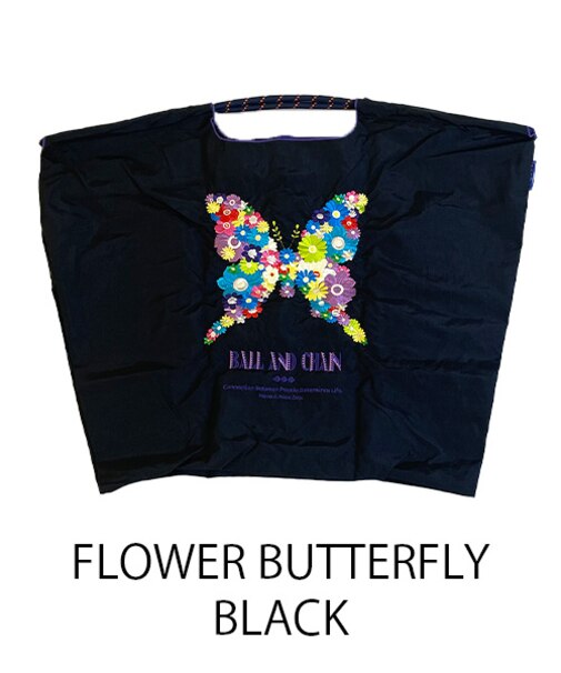 【Ball＆Chain/ボールアンドチェーン】FBL FLOWER BUTTERFLY(L)刺繍エコバッグ