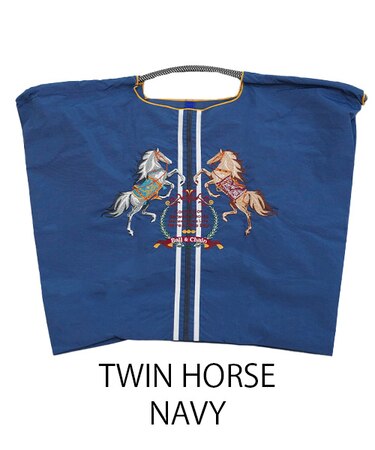 【Ball＆Chain/ボールアンドチェーン】TWIN HORSE(L) 刺繍エコバッグ