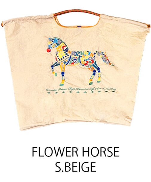 【Ball＆Chain/ボールアンドチェーン】FHL FLOWER HORSE(L) 刺繍エコバッグ