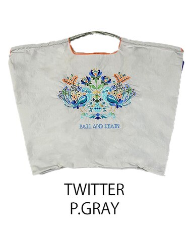 【Ball＆Chain/ボールアンドチェーン】TWITTER柄(L)刺繍エコバッグ