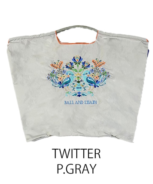 【Ball＆Chain/ボールアンドチェーン】TWITTER柄(L)刺繍エコバッグ