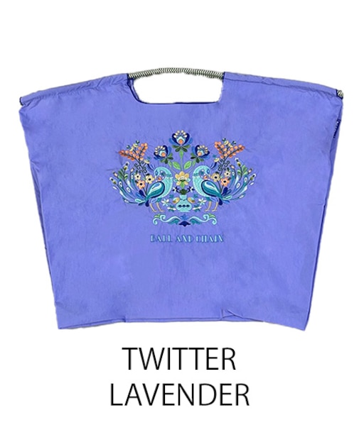 【Ball＆Chain/ボールアンドチェーン】TWITTER柄(L)刺繍エコバッグ