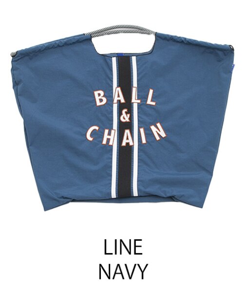 【Ball＆Chain/ボールアンドチェーン】LINE刺繍(L) 刺繍エコバッグ