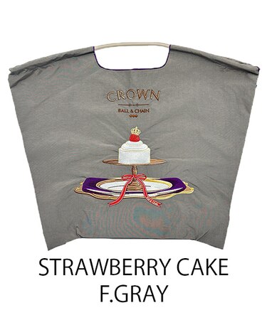 【Ball＆Chain/ボールアンドチェーン】STRAWBERRY CAKE(L) 刺繍エコバッグ