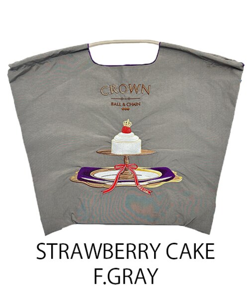 【Ball＆Chain/ボールアンドチェーン】STRAWBERRY CAKE(L) 刺繍エコバッグ