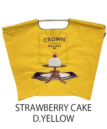 【Ball＆Chain/ボールアンドチェーン】STRAWBERRY CAKE(L) 刺繍エコバッグ