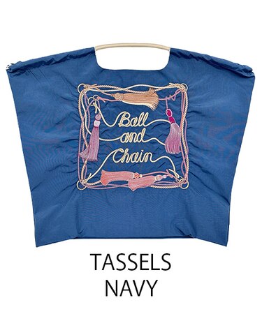 【Ball＆Chain/ボールアンドチェーン】TASSELS(L) 刺繍エコバッグ