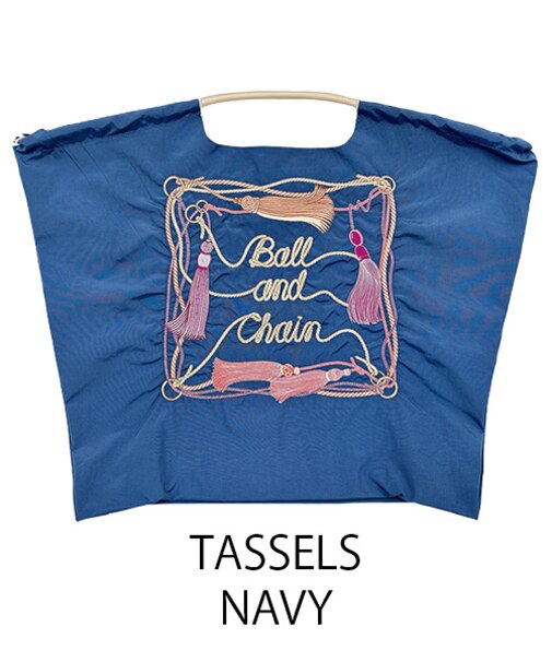 【Ball＆Chain/ボールアンドチェーン】TASSELS(L) 刺繍エコバッグ