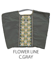 【Ball＆Chain/ボールアンドチェーン】FLOWER LINE(L) 刺繍エコバッグ
