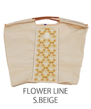 【Ball＆Chain/ボールアンドチェーン】FLOWER LINE(L) 刺繍エコバッグ