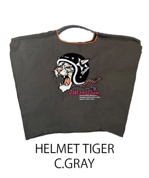【Ball＆Chain/ボールアンドチェーン】HELMET TIGER(L) 刺繍エコバッグ