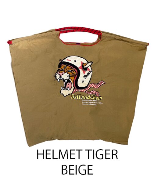 【Ball＆Chain/ボールアンドチェーン】HELMET TIGER(L) 刺繍エコバッグ