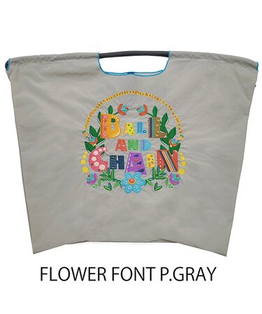 【Ball＆Chain/ボールアンドチェーン】FLOWER FONT(L) 刺繍エコバッグ