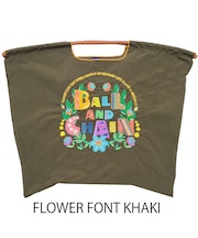 【Ball＆Chain/ボールアンドチェーン】FLOWER FONT(L) 刺繍エコバッグ