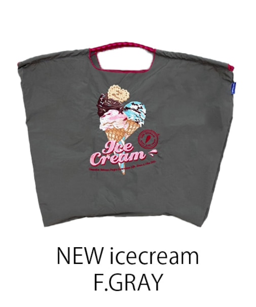 【Ball＆Chain/ボールアンドチェーン】NEW icecream(L) 刺繍エコバッグ