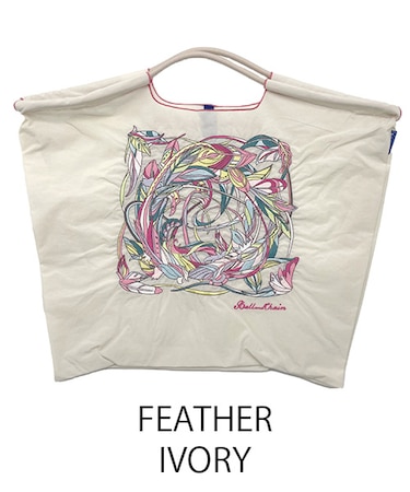 【Ball＆Chain/ボールアンドチェーン】FEATHER(L) 刺繍エコバッグ