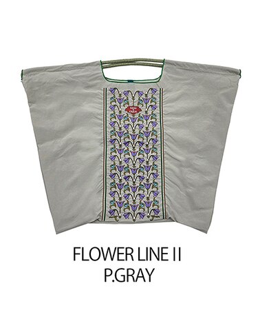【Ball＆Chain/ボールアンドチェーン】FLOWER LINE||(L) 刺繍エコバッグ