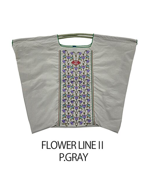 【Ball＆Chain/ボールアンドチェーン】FLOWER LINE||(L) 刺繍エコバッグ