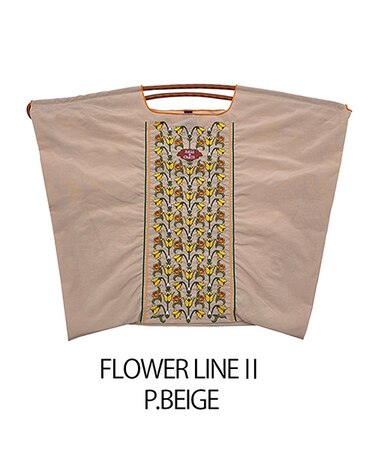 【Ball＆Chain/ボールアンドチェーン】FLOWER LINE||(L) 刺繍エコバッグ