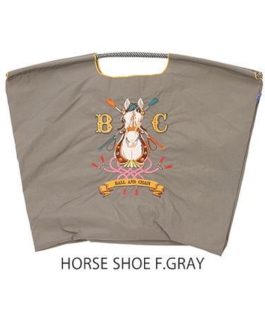 【Ball＆Chain/ボールアンドチェーン】HORSE SHOE(L) 刺繍エコバッグ