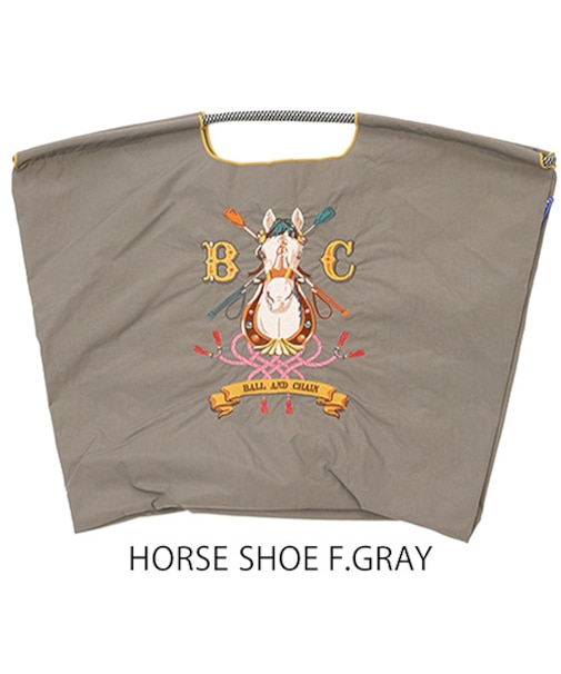【Ball＆Chain/ボールアンドチェーン】HORSE SHOE(L) 刺繍エコバッグ