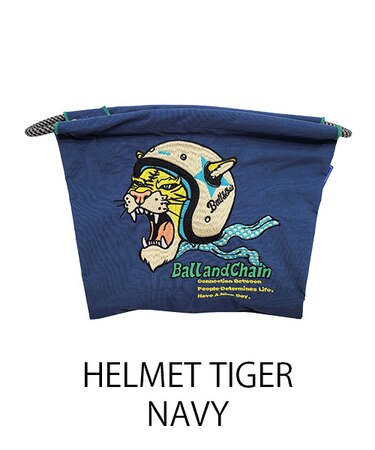 【Ball&Chain/ボールアンドチェーン】ポーチ HELMET TIGER(L) 刺繍ポーチ