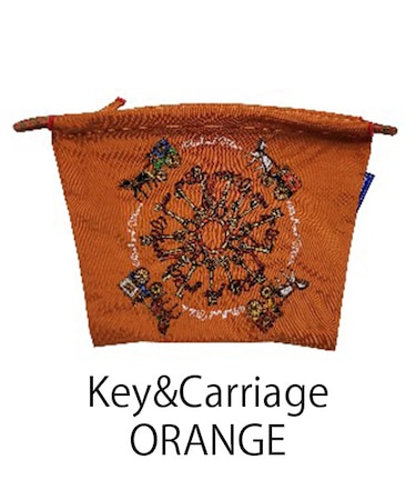 【Ball＆Chain/ボールアンドチェーン】ポーチ Key＆Carriage(L) 刺繍ポーチ