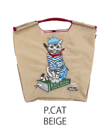 【Ball＆Chain/ボールアンドチェーン】P.CAT(M) 刺繍エコバッグ