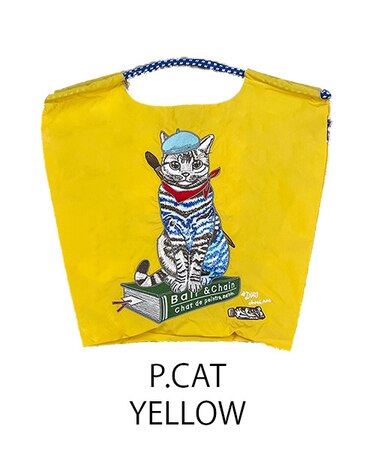 【Ball＆Chain/ボールアンドチェーン】P.CAT(M) 刺繍エコバッグ