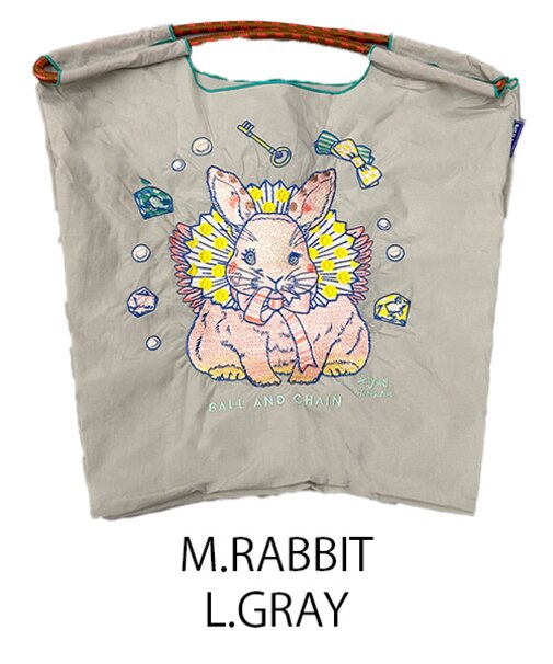 【Ball＆Chain/ボールアンドチェーン】M.RABBIT(M) 刺繍エコバッグ