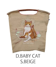 【Ball＆Chain/ボールアンドチェーン】D.BABY CAT(M) 刺繍エコバッグ