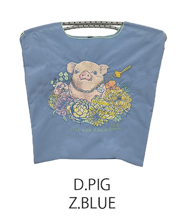 【Ball＆Chain/ボールアンドチェーン】D.PIG(M) 刺繍エコバッグ