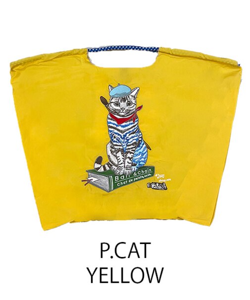 【Ball＆Chain/ボールアンドチェーン】P.CAT(L) 刺繍エコバッグ