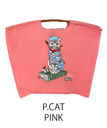【Ball＆Chain/ボールアンドチェーン】P.CAT(L) 刺繍エコバッグ