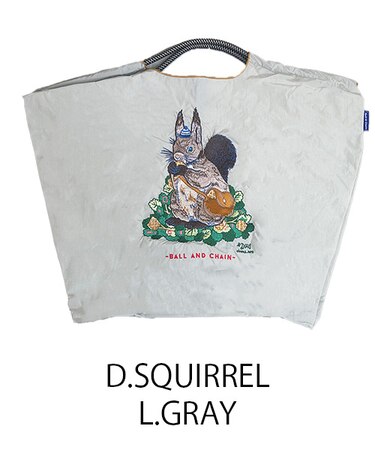 【Ball＆Chain/ボールアンドチェーン】D.SQUIRREL(L) 刺繍エコバッグ