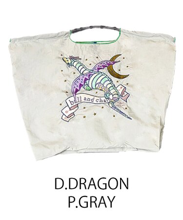 【Ball＆Chain/ボールアンドチェーン】D.DRAGON(L) 刺繍エコバッグ