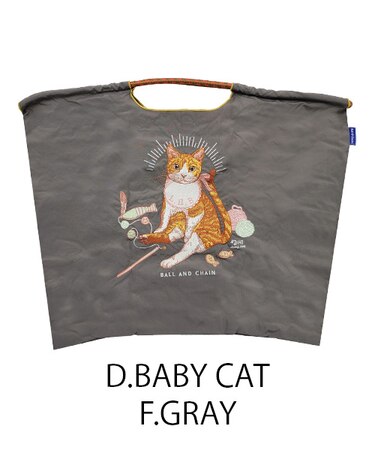 【Ball＆Chain/ボールアンドチェーン】D.BABY CAT(L) 刺繍エコバッグ