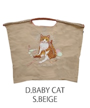 【Ball＆Chain/ボールアンドチェーン】D.BABY CAT(L) 刺繍エコバッグ