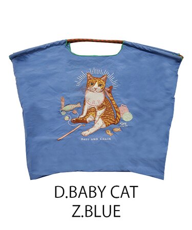【Ball＆Chain/ボールアンドチェーン】D.BABY CAT(L) 刺繍エコバッグ