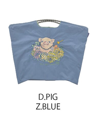 【Ball＆Chain/ボールアンドチェーン】D.PIG(L) 刺繍エコバッグ