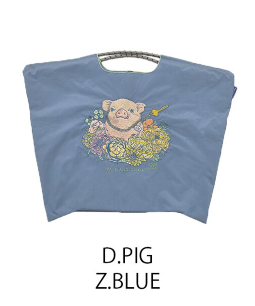 【Ball＆Chain/ボールアンドチェーン】D.PIG(L) 刺繍エコバッグ