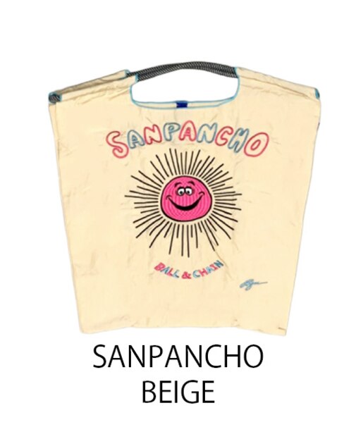 【Ball＆Chain/ボールアンドチェーン】RYU.SANPANCHO(M) 刺繍エコバッグ