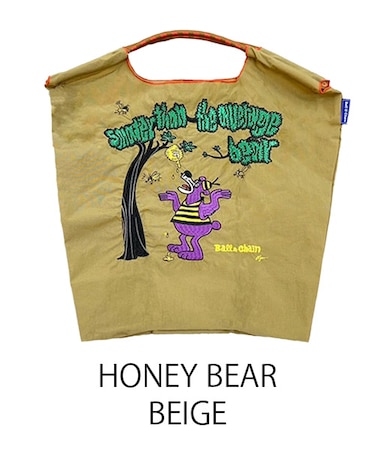 【Ball＆Chain/ボールアンドチェーン】HONEY BEAR(M) 刺繍エコバッグ