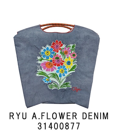 【Ball＆Chain/ボールアンドチェーン】RYU A.FLOWER(M) 刺繍エコバッグ
