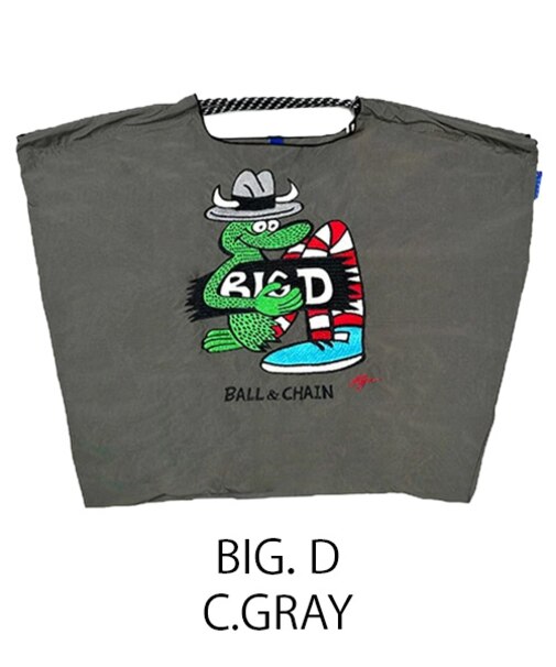 【Ball＆Chain/ボールアンドチェーン】BIG.D(L) 刺繍エコバッグ